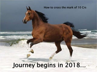 How to cross the mark of 10 Crs
Journey begins in 2018…
 