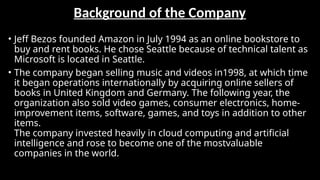 Introduction and brief of Amazon company | PPTX