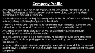 Introduction and brief of Amazon company | PPTX