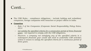 Corporate Social Responsibility (Company Law) by Vishal Ranaware | PPTX
