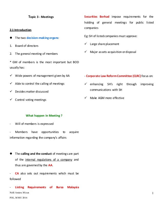 Company law meetings