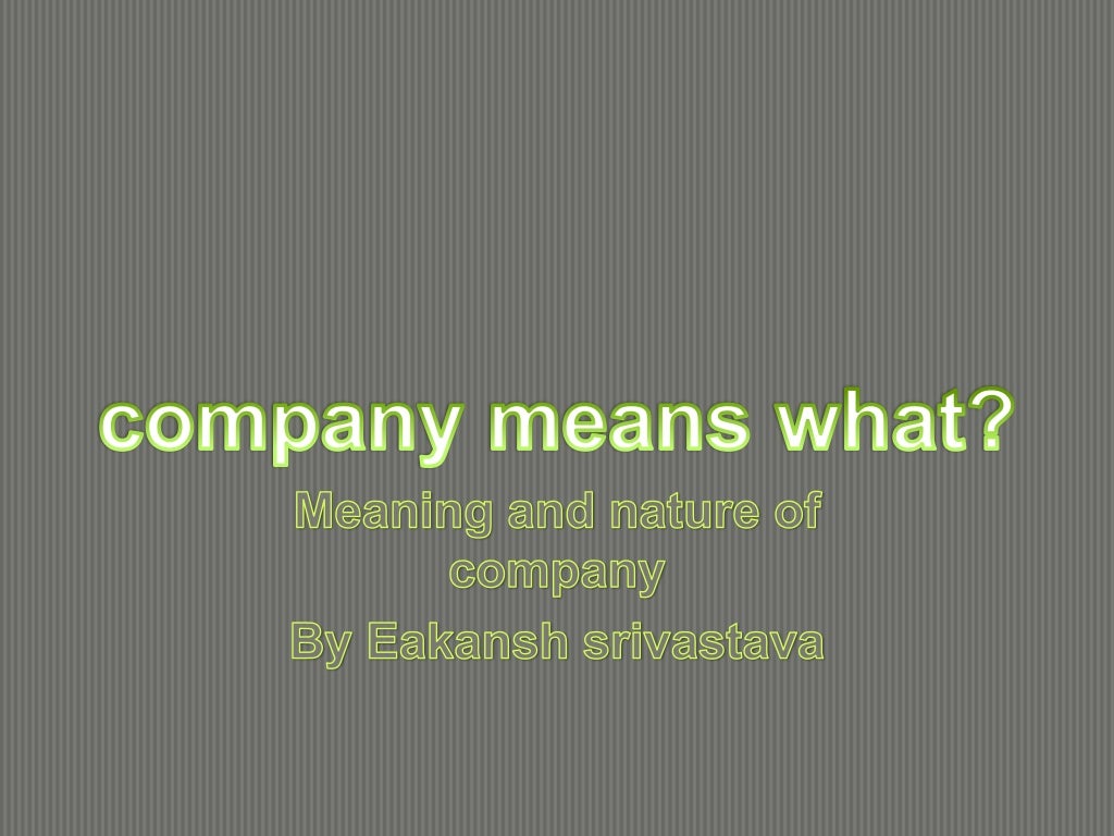 Company means what