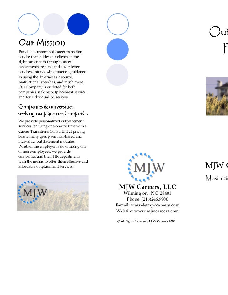 company outplacement pricing brochure