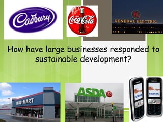 How have large businesses responded to
      sustainable development?
 