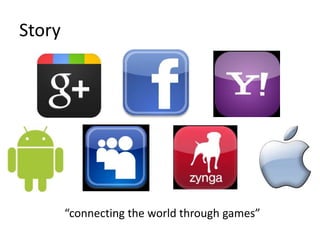 Story




        “connecting the world through games”
 