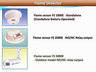 Flame sensor FS 1000E -Standalone
(Standalone Battery Operated)
Flame sensor FS 2000E -NO/NC Relay output
Flame sensor FS 5000E
- Outdoor model NO/NC relay output
Flame Detector
 