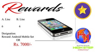 A. Line B. Line
6 6
Designation:
Reward: Android Mobile Set
OR
Rs. 7000/-
 