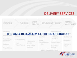 DELIVERY SERVICES




THE ONLY BELGACOM CERTIFIED OPERATOR
 