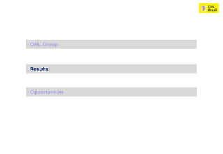 OHL Group



Results



Opportunities
 