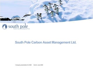 South Pole Carbon Asset Management Ltd.




Company presentation for NAB   Zurich, June 2009
 