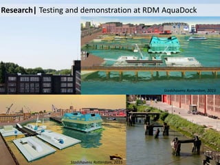 Research| Testing and demonstration at RDM AquaDock
Stadshavens Rotterdam, 2015
Stadshavens Rotterdam, 2015
 