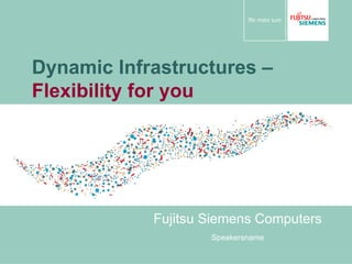 Dynamic Infrastructures   –  Flexibility for you   Fujitsu Siemens Computers Speakersname 