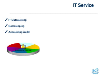 IT Service

✓ IT Outsourcing
✓ Bookkeeping
✓ Accounting Audit
 