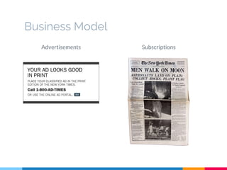 Business Model
Advertisements Subscriptions
 