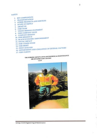 GROUP 2 CIVIL ENGINEERING & MAINTENANCE | PDF