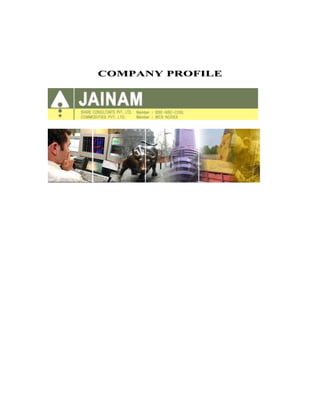 COMPANY PROFILE<br />JAINAM SHARE CONSULTANTS PVT. LTD.<br />History:<br />          Jainam Share Consultants Pvt. Ltd. was incorporated on 10th November 2003 and it is mainly carrying on the broking business in the equity market. The company has acquired memberships of the two major stock exchanges of India; National Stock Exchange of India Ltd. (NSE) and Bombay Stock Exchange Ltd. (BSE). The company is also registered as a Depository Participant (DP) with Central Depository Services (I) Ltd. (CDSL). <br />The company’s registered office is situated at,<br />M-5/6, Malhar Complex,<br />Dumas Road, Ichchanath,<br />Surat, 395007.<br />          The company commenced its BSE operations from 4th October 2004 and its NSE operations from 17th March 2005. Since incorporation the company has been consistently growing with the present client base of around 39000+ clients in Know Your Client( KYC)  and 21000+ clients in Depository Participants (DP). The company has approximately 250 outlets to cater to the needs of the investors for their equity trading in the stock exchanges. And they have total 18 their own branches in India.<br />          Jainam Share Consultants Pvt. Ltd. has also started trading in Currency Derivative Segment with memberships in MCX Stock Exchange Ltd (MCX-SX), National Stock Exchange of India (NSE) and Bombay Stock Exchange Limited (BSE) in the year 2008.<br />Jainam Commodities Pvt. Ltd.<br />          Jainam Commodities Pvt. Ltd. was incorporated on 1st June 2005 & is mainly carrying on the broking business in the commodity market with a client base of around 600 clients. The company has acquired memberships of the two major commodity exchanges of India viz. National Commodity & Derivatives Exchange Ltd. (NCDEX) & Multi-Commodity Exchange of India Ltd. (MCX).<br />Board of Directors:<br />1   Dr. Jitendra Shah2   Mr. Chirag Shah3   Mr. Milan Parikh4   Mr. Nipun Shah5    Mrs.Purna Shah<br />Business Network:<br />Head Office: At registered address, Surat.<br />Local Branches: 13 Branches in Surat city.<br />Regional Branches: <br />Ahmedabad<br />Baroda<br />Bhavnagar<br />Bharuch<br />Mumbai<br />Navsari<br />Jainam Organisation Hirearchy:<br />   Board of Directors<br />HRMOperationMarketing & Business DevelopmentFinance<br />General Account & Banking<br />KYC & DPIT DeptDistributionEquitySurveillance<br />Research<br />FDIPOSoftware DeptCustomer CareComplianceBack Office<br />Insurance<br />Mutual FundChannel Partners<br />Mission:<br />“TO PROVIDE WORLD CLASS SERVICES AND CREAT WEALTH FOR EVERY ONE”<br />Vision 2015:<br />“TO BE THE MOST PREFERRED ORGANIZATION PROVIDING ALL FINANCIAL SERVICES ACROSS THE COUNTRY”<br />Five  CORE VALUES  of  company:<br />Change <br />People Development<br />Security<br />Team Work<br />Integrity <br />2228850-95250<br />Jainam Share Consultants Pvt. Ltd.<br />Member: Bombay Stock Exchange Ltd. (BSE)<br />               Trading Member ID: 2001<br />       SEBI Registration No: INB011211639 (CM Segment)<br />Member: National Stock Exchange of India Ltd. (NSE)<br />   Trading Member ID: 12169<br />               SEBI Registration No:  INB231216939 (CM Segment)<br />               SEBI Registration No:  INF231216939 (Derivatives Segment)<br />Member: Central Depository Services (I) Ltd. (CDSL)<br />        DP ID: 41500<br />                SEBI Registration No: IN-DP-CDSL-322-2005<br />Jainam Commodities Pvt. Ltd.<br />Member: Multi-Commodity Exchange of India Ltd. (MCX)<br />                Trading Member ID: 29735<br />                FMC Registration No: MCX/TCM/CORP/0924<br />Member: National Commodities & Derivatives Exchange Ltd. (NCDEX)<br />            Trading Member ID: 00738<br />                  FMC Registration No: NCDEX/TCM/CORP/0723<br />Core Strength of Jainam:<br />Dr. Jitendra Shah is highly regarded by society for his contribution in various field.<br />Milan Parikh is well experienced having clear cut goal of customer’s delight in mind.<br />Nipun Shah a master engineer in bringing technology.<br />Mr. Chirag Shah a visionary, powerful in leading team of Jainam.<br />Mr. Bharat Parikh with full focus to give good investment support to customers.<br />Even the name ‘Jainam’ derived from the first letter of the above three directors.<br />Strategy:<br />      Build long term relationship with customer by winning their trust.<br />Give decided services to all customers by protecting their investment in volatile circumstances and adding value to their wealth. <br />Integrate the best in technology, research and analysis into the  business model ensuring growth not only in business but also in customer relationship.<br />Jainam Strengths: <br />Every customer is provided one stop solution for trading in the equity market and commodity market.<br />Provisions of free, state of art research to all clients.<br />Dedicated and experienced team for any type work,<br />Inspiring and powerful leadership.<br />Customer base of more than 35000+<br />Products and services of the company:<br />Equity & Derivatives<br />Commodity<br />Currency<br />Re(defining) Search<br />DP Services<br />IPO<br />Mutual Fund<br />Fixed Deposit<br />