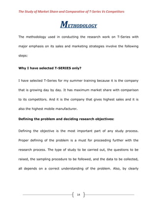 1985- First mobile telephone service started on non- commercial basis in Delhi. While all the major cities and towns in the country were linked with telephone during the British period, the total number of telephones in 1948 was only around 80,000. Even after independence, growth was extremely slow. The telephone was a status symbol rather than being an instrument of utility. The number of telephones grew leisurely to 980,000 in 1971, 2.15 million in 1981 and 5.07 million in 1991, the year economic reforms were initiated in the country.<br />While certain innovative steps were taken from time to time, as for example introduction of telex service in Mumbai in 1953 and commissioning of the first (subscriber trunk dialing) route between Delhi and Kanpur in 1960, the first waves of change were set going by Sam pitroda in the eighties. He bought in a whiff of fresh air. The real transformation in scenario came with the announcement of national telecom policy in 1994.   <br />LIBERALIZATION OF TELECOMMUNICATIONS IN INDIA<br />The Indian government was composed of many factions (parties) which had different ideologies. Some of them were willing to throw open the market to foreign players and others wanted the government to regulate infrastructure and restrict the involvement of foreign players. Due to this political background it was very difficult to bring about liberalization in telecommunications. When a bill was in parliament a majority vote had to be passed, such a majority was difficult to obtain, given to the number of parties having different ideologies.<br />Liberalization started in 1981 when Prime Minister Indira Gandhi signed contracts with ALCATEL CIT of France to merge with the state owned telecom company (ITI), in an effort to set up 5,000,000 lines per year. But soon the company policy was let down because of opposition from leaders of the opposite party. She invited Sam pitroda US based NRI to set up a center for Development of Telemetric (C-DOT), however the plan failed due to political reasons. During this period, after the assassination of Indira Gandhi, under the leadership of Rajiv Gandhi, many public sector organizations were set up like the Department of Telecommunication (DOT), VSNL and MTNL. Many technological developments took place in this regime but still foreign players were not allowed to participate in the telecommunication business.<br />The demand for telephones was ever increasing. It was during period that the P.N. Rao led the government introduced the national telecommunications policy (NTP) in 1994 which brought changes in the following areas: ownership, service and regulation of telecommunications infrastructure. They were also successful in establishing joint ventures between state owned telecom companies and international players. But still complete ownership of facilities was restricted only to the government owned organizations. Foreign firms were eligible to 49% of the total stake. The multi-nationals were just involved in technology transfer, not policy making.<br /> After 1995 the government set up TRAI [Telecom regulatory authority of India] which reduced the interference of government in deciding tariffs and policy making. The DOT opposed this. The political powers changed in 1999 and the new government under the leadership of A.B Vajpayee was more pro- reforms and introduced better liberalization policies. They split DOT in two – one policy maker and the other service provider [DTS] which was later renamed as BSNL. The proposal of raising the stake of foreign investors from 49% to 74% was rejected by the opposite political party and leftist thinkers. Domestic business groups wanted the government to privatize VSNL. Finally in April 2002, the government decided to cut its stake of 53% to 26%in VSNL and throw it open for sale to private enterprises. Tata finally took 25% stake in VSNL.<br />This was a gate way to many foreign investors to get entry into Indian markets. After March 2000, the government became more liberal in making policies and issuing licenses to private operators. The government further reduced license fees for cellular services providers and increased the allowable stake to 74%for foreign companies. Because of all these factors, the service fee finally reduced and the call costs were cut greatly enabling every common middle class family in India to afford a cell phone.<br />COMPANY PROFILE<br />T-Series founded in 1982 by Shri Gulshan Kumar, a visionary started with Audio Cassettes has today emerged a multi-faceted Group, undisputed leader in Music Industry, prominent name in Consumer Electronics/Home Appliances having annual turn-over of Rs.400 Crores (US$ 90 Million) has now ventured entry into Mobile Handset, a growing consumer product.<br />Mr. Bhushan Kumar, Managing Director, a futuristic visionary like his father Shri Gulshan Kumar has taken the cudgels to widely penetrate into the market to provide numero-uno quality Mobile Handsets targeting entry, mid and premium segment and aspires to be a leading player in the Mobile Handsets. Mr. Bhushan Kumar aims to carve a unique niche by focusing in every field like Product Innovation, Distribution through strong network of Stockist/Distributors/Retailer and effective and efficient After Sales Service.<br />Company has a proven track record of nearly 30 years in diversified industry having many feathers in its cap for excellence in entertainment and durable consumer products. Company has already retailers network of over 15000 stores across the country. The company plans to have an aggressive market incursion to reach out to its customers through over 50000 operated stores being created throughout the country in a year's time.<br />The company basic aim of constant growth and diversification would continue to serve consumers.<br />Our Mission <br /> With the exemplary vision of Shri Gulshan Kumar, the Group has risen to phenomenal heights. Inheriting the same farsightedness and ability to capitalise on small opportunities, the present Managing Director, Mr. Bhushan Kumar leads the group into the future, with the same fixity of purpose.<br />Today, we are a diversified group with $90 million in our core business of Consumer Electronics, CDs, Audio/Video Magnetic Tapes and Cassettes - all of which has been achieved through a keen perception of the changing consumer practices, infrastructural investment, technological upgradations and a skilled, cohesive workforce.<br />Strictly adhering to an aggressive commitment towards quality through technical and professional perfection, our mission is to keep abreast of changing consumer perception in order to deliver the best.<br />Message from CMD Mr Bhushan KumarChairman & Managing DirectorI am immensely happy and proud to induct mobile phones in T-Series range of products.New venture has my personal involvement and blessings. I wish this venture to flourish like the audio cassettes business blossomed during the era of my father Shri. Gulshan Kumar.Range of products would be for all classes viz entry, mid and premium. Thrust of marketing would be in rural and semi-urban areas having country's 70% population.We would be offering aesthetically beautiful mobile handsets coupled with latest features like FM, Bluetooth, Audio, Video, Social Networking, Strong Battery Back-Up, Privacy Lock etc and backed by efficient and effective after sale service to the customers.\"
We've made it in other diversified fields and now want to lead the mobile market by carving a niche for ourselves.\"
 <br />OBJECTIVE OF THE STUDY<br />The study was done primarily with the following objective in mind.<br />To study the products of T-Series & consumers perception with its competitors.<br />To know why people buy T-series mobile and why some people prefer other company.<br />To study the features of different products that give a good idea of various products and services offered by the company.<br />To understand the competitive environment in which the company is operating and is desired to meet customer need and satisfaction.<br />To provide useful information to the company about the product features of various competing companies.<br />METHODOLOGY<br />The methodology used in conducting the research work on T-Series with major emphasis on its sales and marketing strategies involve the following steps:<br />Why I have selected T-SERIES only?<br />I have selected T-Series for my summer training because it is the company that is growing day by day. It has maximum market share with comparison to its competitors. And it is the company that gives highest sales and it is also the highest mobile manufacturer.    <br />Defining the problem and deciding research objectives:<br />Defining the objective is the most important part of any study process. Proper defining of the problem is a must for proceeding further with the research process. The type of study to be carried out, the questions to be raised, the sampling procedure to be followed, and the data to be collected, all depends on a correct understanding of the problem. Also, by clearly focusing on the real problem, the research job can be simplified and completed with the minimum cost, effort and data.<br />Identified problem or the objectives of the research discussed in the report are:<br />1. Developing the research plan:<br />In this a plan was developed about how to collect the require information i.e. whom to contact for gathering the relevant data. Data is the foundation of all research. It is the raw material with which a researcher functions.<br />Therefore, it requires great care to select the sources of data. Data, or facts, may be obtained from several sources. Data sources can either be primary or secondary.<br />A. Secondary data:<br />The sources from which secondary data was collected:<br />Press releases of the company.<br />Newsletters and In-house journals.<br />Brochures and detailed descriptive leaflets<br />Magazines like Business World, Outlook, Auto India, etc.<br />Websites such as www.tseries.com, www.google.com. These were the sources from which secondary data has been gathered. Most of the information presented in this report was extracted from the above data sources.<br />B. Primary data:<br />Collection of primary data was conducted by visiting the people        personally for the preparation of the report.<br />2. Research approach:<br />It means the way by which the information was collected. Visiting the various places of Patna, getting the questionnaire filled by different individuals.<br />Beside this, frequent visit to the showrooms of the company was of great help to conduct the analysis and research work.<br />3. Contact methods:<br />Instrument or Data collected Forms: It is the method by which data is gathered. It could be done through various instruments like questionnaires, observations, getting information from the staff members of the agency, contacting to the motor mechanics was sufficient enough to conduct the study.<br />4. Collection of information :<br />The primary information was collected by face-to-face and direct interviews with the peoples and the customers. They provide the relevant information regarding the profile of the company as compared to the other company in the Indian market. Most employees suggested visiting company’s web site, as it was not possible for them to spare time from their busy schedules.<br />The secondary sources of information were various web sites of the companies, newspapers & magazines such as The times of India, The Hindustan Times, Business world, etc.<br />5. Analyzing the information:<br />The data collected was carefully analyzed. The research and analysis of the information has been done on the basis of various sales and marketing strategies adopted by the company during its tenure.<br />6. Reporting and conclusions and recommendations:<br />This is the most vital part of the work undertaken. After collection and analysis of data, it was recorded in the form as prescribed. The major part of the report is the findings. The finding also includes charts, tables and diagrams etc. The report also mentioned the limitations of the project undertaken. Then conclusion has been drawn out of the findings and various recommendations have been given at the end of the report. Certain tables on the basis of which the findings were made have been included in the appendices section followed by the bibliography. <br />SCOPE OF THE STUDY<br />T-Series is spreading its wings and widening its business horizon to reach and serve customers at new centers in the year ahead. The company services are backed by a highly motivated and technology driven team to achieve customers need, product expertise and geographic reach.<br />The study is oriented towards the concept of different brands offered by T-Series and its competitors to its customers. The company has endeavored to move fast in providing market solution, which maximize customer needs and convenience, using multiple delivery channels in composing the agency network, service centers, lower service cost and increased efficiency.<br />MOBILES OF T-SERIES<br />PLAY 500<br />42291000Dual SIM<br />Rubberized Finish – Anti slip hold<br />2.4\"
 Screen<br />2 MP real camera with flash & dedicated camera key<br />Music player<br />Dedicated Music Keys with volume control keys on side<br />3.5 mm audio jack on top<br />FM Radio<br />HQ Video Player (3gp, MP4, AVI)<br />Bluetooth<br />USB Mass storage<br />upto 8 GB Expandable Memory<br />1500 mAh Battery<br />JAVA, WAP, GPRS<br />Cool apps - Snaptu, Opera mini, Facebook, Twitter<br />Hi Fidelity Speakers, In ear - ear phones<br />313372528575FEATURES<br />    Dual SIM<br />    Rubberized Finish – Anti slip hold<br />    2\"
 Screen<br />    1.3 MP camera<br />    3.5mm audio jack on top<br />    Bluetooth<br />    USB Mass storage<br />    Torch - dual LED<br />    FM Radio<br />    Music player<br />    Video Player (3gp, MP4)<br />    4 GB Expandable Memory<br />    1200 mAh Battery<br />    WAP, GPRS<br />    In ear, ear phones<br />310515056515FEATURES<br />    Dual GSM - Dual standby<br />    2\"
 Screen<br />    1450mAh Long Battery<br />    1.3 MP Camera<br />    Video Recorder<br />    3GP, MP4 - Video Player<br />    Music Player<br />    FM<br />    3.5mm Audio Jack<br />    Expendable Memory - 4GB<br />353377538100FEATURES<br />    Dual GSM - Dual standby<br />    1.8\"
 Screen<br />    1500mAh Long Battery<br />    Camera<br />    Video Player<br />    Music Player<br />    FM<br />    Expendable Memory - 2GB<br />    3 Led Torch with dedicated key<br />294322575565FEATURES<br />    Dual SIM/Dual Standby<br />    2.0” color display<br />    1000mAh Li-ion battery<br />    1.3 MP camera<br />    One touch FM<br />    Bluetooth<br />    Social networking<br />    Expandable memory 8GB<br />    Video player<br />    Video recorder<br />    GPRS/WAP<br />    Stereo handset#<br />    Dual LED Torch<br />343852538100FEATURES<br />    Dual SIM (GSM/GSM)<br />    Strong Battery 1000mAh<br />    Touch Screen with smart navigation key<br />    Circle flashing light<br />    Expandable memory upto 4GB<br />    FM Radio with recording<br />    Games, Currency converter<br />    Phone book capacity upto 500<br />    SMS storage upto 100<br />    Stop watch, World Clock<br />    Voice recording<br />    1.3 MP Camera with flash light<br />    Audio/Video player<br />    Video recording, Web Camera<br />    Hindi/English language support<br />    Bluetooth, GPRS, WAP, MMS<br />3219450247650FEATURES<br />    Dual SIM (GSM/GSM)<br />    Strong Battery 1300mAh<br />    Expandable memory upto 2GB<br />    1.3 MP camera<br />    Voice recording<br />    Phone book capacity upto 500<br />    SMS storage upto 100<br />    Gaming<br />    Bluetooth<br />    GPRS/WAP/MMS<br />    FM Radio with Recording<br />    Audio/Video player<br />    Video recording<br />    Polyphonic Ring Tones<br />    LED Torch<br />3228975226695FEATURES<br />    Dual SIM (GSM/GSM)<br />    Full touch keypad<br />    Strong Battery 1200mAh<br />    Expandable memory upto 8GB<br />    Theft & Privacy lock<br />    Social Networking – MSN/Facebook<br />    Audio player<br />    Video player<br />    Video recording<br />    Handwriting recognition<br />    1.3 MP Camera<br />    Shake n Change<br />    Smart Hindi<br />    FM radio<br />    Voice<br />    Call recording<br />    Bluetooth<br />    GPRS/WAP/MMS<br />    Phone book capacity upto 500<br />    SMS storage upto 200<br />    World clock<br />    Timer<br />    Games<br />    Unit converter<br />325755085725FEATURES<br />    Dual SIM (GSM/GSM)<br />    Qwerty keypad with navigation key<br />    Double battery 1200mAh each<br />    Double stereo speakers<br />    Phone book capacity upto 1000<br />    SMS storage upto 100<br />    Java gaming, Mobile tracker<br />    2 MP dual camera<br />    Messanger, MSN, Facebook<br />    Expandable memory upto 16GB<br />    Currency converter, Stop Watch, World Clock<br />    FM Radio with recording<br />    Voice recording, LED torch<br />    Audio/Video player<br />    Video recording, Web Camera<br />    Bluetooth, GPRS, WAP, MMS<br />INTRODUCTION OF SALES PROMOTION<br />Marketing is the process of performing market research, selling products and/or services to customers and promoting them via advertising to further enhance sales. It generates the strategy that underlies sales techniques, business communication, and business developments. It is an integrated process through which companies build strong customer relationships and create value for their customers and for themselves. <br />Marketing is used to identify the customer, to satisfy the customer, and to keep the customer. With the customer as the focus of its activities, it can be concluded that marketing management is one of the major components of business management. Marketing evolved to meet the stasis in developing new markets caused by mature markets and overcapacities in the last 2-3 centuries. The adoption of marketing strategies requires businesses to shift their focus from production to the perceived needs and wants of their customers as the means of staying profitable.<br /> The term marketing concept holds that achieving organizational goals depends on knowing the needs and wants of target markets and delivering the desired satisfactions. It proposes that in order to satisfy its organizational objectives, an organization should anticipate the needs and wants of consumers and satisfy these more effectively than competitors. <br />Definition of Sales Promotion:<br />Sales promotion includes incentive-offering and interest-creating activities which are generally short-term marketing events other than advertising, personal selling, publicity and direct marketing. The purpose of sales promotion is to stimulate, motivate and influence the purchase and other desired behavioural responses of the firm’s customers.”<br />Sales promotion offers a direct inducement to act by providing extra worth over and above what is built into the product at its normal price. These temporary inducements are offered usually at a time and place where the buying decision is made. Not only are sales promotions very common in the current competitive market conditions, they are increasing at a fast pace. These promotions are direct inducements. In spite of the directness, sales promotions are fairly complicated and a rich tool of marketing with innumerable creative possibilities limited only by the imagination of promotion planners. Sales promotion is often referred to by the names of ‘extra purchase value’ and ‘below-the-line selling’.<br />Today we find companies in almost all sectors offering some sort of a promotion scheme. These sectors range from automobiles to beverages, from financial services to foods, from household durables to services, from household products to business products, from personal care to textiles and apparel.<br />OBJECTIVES OF SALES PROMOTION<br />Sales promotion is a tool used to achieve most of the five major promotional objectives discussed in the Promotion Decisions tutorial:<br />Building Product Awareness – Several sales promotion techniques are highly effective in exposing customers to products for the first time and can serve as key promotional components in the early stages of new product introduction. Additionally, as part of the effort to build product awareness, several sales promotion techniques possess the added advantage of capturing customer information at the time of exposure to the promotion. In this way sales promotion can act as an effective customer information gathering tool (i.e., sales lead generation), which can then be used as part of follow-up marketing efforts. <br />Creating Interest – Marketers find that sales promotions are very effective in creating interest in a product. In fact, creating interest is often considered the most important use of sales promotion. In the retail industry an appealing sales promotions can significantly increase customer traffic to retail outlets. Internet marketers can use similar approaches to bolster the number of website visitors. Another important way to create interest is to move customers to experience a product. Several sales promotion techniques offer the opportunity for customers to try products for free or at low cost. <br />Providing Information – Generally sales promotion techniques are designed to move customers to some action and are rarely simply informational in nature. However, some sales promotions do offer customers access to product information. For instance, a promotion may allow customers to try a fee-based online service for free for several days. This free access may include receiving product information via email. <br />Stimulating Demand – Next to building initial product awareness, the most important use of sales promotion is to build demand by convincing customers to make a purchase. Special promotions, especially those that lower the cost of ownership to the customer (e.g., price reduction); can be employed to stimulate sales. <br />Reinforcing the Brand – Once customers have made a purchase sales promotion can be used to both encourage additional purchasing and also as a reward for purchase loyalty (see loyalty programs below). Many companies, including airlines and retail stores, reward good or “preferred” customers with special promotions, such as email “special deals” and surprise price reductions at the cash register.<br />CLASSIFICATION OF SALES PROMOTION<br />Sales promotion can be classified based on the primary target audience to whom the promotion is directed. These include:<br />Consumer Market Directed - Possibly the most well-known methods of sales promotion are those intended to appeal to the final consumer. Consumers are exposed to sales promotions nearly everyday, and as discussed later, many buyers are conditioned to look for sales promotions prior to making purchase decisions. <br />Trade Market Directed – Marketers use sales promotions to target all customers including partners within their channel of distribution. Trade promotions are initially used to entice channel members to carry a marketer’s products and, once products are stocked, marketers utilize promotions to strengthen the channel relationship. <br />Business-to-Business Market Directed – A small, but important, sub-set of sales promotions are targeted to the business-to-business market. While these promotions may not carry the glamour associated with consumer or trade promotions, B-to-B promotions are used in many industries. <br />An extensive discussion of different types of promotions for each classification can be found in our Types of Sales Promotion tutorial.<br />FUNTION OF SALES PROMOTION <br />Sales promotion is a short-term marketing strategy designed to achieve a specific purpose. Sales promotion differs from advertising in that its intent is to create a sense of urgency to encourage immediate action as opposed to building sales or a brand over a long period of time. Sales promotion may take the form of a temporary price reduction or a campaign to introduce an item.<br />Production Differentiation<br />Use of sales promotion techniques helps to differentiate your products from those of your competitors. This is especially beneficial are your products offered essentially the same features and benefits as others on the market. A method often used to make products stand out is to offer them at a slightly reduced price for a short period of time. <br />Attract Customers<br />Sales promotions are used to attract customers during periods of slow sales. For example, if you offer a seasonal product such as barbecue grills, by running a promotion in the middle of winter where the price is reduced by 50 percent may encourage people to buy a grill at a time where it might not otherwise cross their mind. <br />Increasing Market Share<br />Sales promotions can lead to an increase in market share for the manufacturer. The promotion will likely increase your sales by taking away sales from your competitors. As a result, your market share will increase while your competitors' share decreases. <br />New Product Introduction<br />Retailers can use sales promotions to introduce a new product. By offering the new item at a reduced price and placing a \"
new item\"
 sign in front of it, they can persuade customers to give the new product a try. At the same time they can discontinue a slow-moving item in the same category by marking it down and placing a \"
reduced for quick sale\"
 sign in front of it. This technique has the effect of keeping the category fresh while freeing up needed shelf space. <br />Inventory Control<br />Sales promotion can help retailers limit out-of-stock situations by allowing them to purchase large quantities at a reduced price. This can be especially advantageous to the retailer for items that are popular sellers that can be difficult to keep on the shelf.<br />TOOLS OF SALES PROMOTION<br />To increase the sale of any product manufactures or producers adopt different measures like sample, gift, bonus, and many more. These are known as tools or techniques or methods of sales promotion. Let us know more about some of the commonly used tools of sales promotion.<br />(i) Free samples: You might have received free samples of shampoo, washing powder, coffee powder, etc. while purchasing various items from the market. Sometimes these free samples are also distributed by the shopkeeper even without purchasing any item from his shop.<br />These are distributed to attract consumers to try out a new product and thereby create new customers. Some businessmen distribute samples among selected persons in order to popularize the product. For example, in the case of medicine free samples are distributed among physicians, in the case of textbooks, specimen copies are distributed among teachers.<br />(ii) Premium or Bonus offer: A milk shaker along with Nescafe, mug with Bournvita, toothbrush with 500 grams of toothpaste, 30% extra in a pack of one kg. are the examples of premium or bonus given free with the purchase of a product. They are effective in inducing consumers to buy a particular product. This is also useful for encouraging and rewarding existing customers.<br />(iii) Exchange schemes: It refers to offering exchange of old product for a new product at a price less than the original price of the product. This is useful for drawing attention to product improvement. ‘Bring your old mixer-cum-juicer and exchange it for a new one just by paying Rs.500’ or ‘exchange your black and white television with a colour television’ are various popular examples of exchange scheme.<br />(iv) Price-off offer: Under this offer, products are sold at a price lower than the original price. ‘Rs. 2 off on purchase of a lifebouy soap, Rs. 15 off on a pack of 250 grams of Taj Mahal tea, Rs. 1000 off on cooler’ etc. are some of the common schemes. This type of scheme is designed to boost up sales in off-season and sometimes while introducing a new product in the market.<br />(v) Coupons: Sometimes, coupons are issued by manufacturers either in the packet of a product or through an advertisement printed in the newspaper or magazine or through mail. These coupons can be presented to the retailer while buying the product. The holder of the coupon gets the product at a discount. For example, you might have come across coupons like, ‘show this and get Rs. 15 off on purchase of 5 kg. of Annapurna Atta’. The reduced price under this scheme attracts the attention of the prospective customers towards new or improved products.<br />(vi) Fairs and Exhibitions: Fairs and exhibitions may be organised at local, regional, national or international level to introduce new products, demonstrate the products and to explain special features and usefulness of the products. Goods are displayed and demonstrated and their sale is also conducted at a reasonable discount. ‘International Trade Fair’ in New Delhi at Pragati Maidan, which is held from 14th to 27th November every year, is a well known example of Fairs and Exhibitions as a tool of sales promotion.<br />PURPOSE OF SALES PROMOTION<br />The purpose of sales promotions is to encourage purchasing at retail locations, or in other words, to create ways to persuade consumers to select brands and to further brand loyalty. The Dentsu Group offers clients various campaign promotion methods that employ information technology, as well as the advantages of its proprietary databases and survey methods, integrating all these capacities to create influence that extends from the formation of the consumer's brand perception to the encouragement of actual purchasing at retail.<br />In addition to the specialized fields of e-promotions, retail promotions, customer relationship management (CRM) and direct response, the Group provides clients with sales promotion solutions that combine conventional sales promotion methods and mass advertising, cutting-edge creative materials, and a wealth of high-power content. By integrating mass media and sales promotion, we have created \"
Power Promotion Design,\"
 a unique method of producing cross-media campaigns that maximizes both effectiveness and efficiency.<br />DATA ANALYSIS AND INTERPRETATION<br />Which mobile handsets provider are you currently using ?OPERATORMOBILE USERT-SERIES5RELIANCE31SAMSUNG48VODAFONE12NOKIA40TATA INDICOM10<br />Number of mobile userOPERATORMOBILE USERT-SERIES5RELIANCE31SAMSUNG48VODAFONE12NOKIA40TATA INDICOM10<br />Are you satisfied with your current mobile handsets service provider?TOTAL RESPONDENTSATISFIEDUNSATISFIED2005545<br />Are you currently satisfied with the VAS Provided by the service provider?YESNO4555<br />Which things comes to be your mind while purchasing new handsetsBOOJET20P.PRICE40TARIFF25VAS10C.SERVI5<br />Have you seen any advertisement or promotion of T-Series ?YESNO5545<br />Are aware of various value added services provided by T-Series ?T SERIES10BSNL16VODAFONE13NOKIA24SAMSUNG10BLAK BERRY8<br />Have you heard about Pocket internet that is being promoted by T-Series ?YESNO7525<br />SWOT ANALYSIS<br />STRENGTHS <br />Ability to understand customer’s needs and wants <br />Recognized and established brand name <br />Effective advertising capability <br />Its after sells service <br />Technology<br />Maintenance cost is low<br />Resell value is high<br />Company’s name is synonymous with price effectivness and connectivity<br />WEAKNESSES <br />R&D is not close to the T-series manufacturing plant <br />Brand name of T-Series itself has no influence in the mobile industry. <br />OPPORTUNITIES <br />Global expansion <br />Expansion of target market (include women) <br />Become India’s leader in the cell phone market <br />Financial help easily available <br />Relatively low rate of mobile and the discount of prices offered by the dealers and manufacturers lead to the increasing demand for mobile. <br />Large market for the high performance segment which is increasing with the upliftment of the lifestyle of people.<br />THREATS <br />Nokia and Samsung is a strong competitor. <br />The big giant like Harley-Davidson will introduce soon in Indian market. <br />Raw material price increases<br />Pollution norms<br />Call rate is to become high.<br />FINDINGS<br />It is been observed that about 41% of different companies spent a monthly telecom expenditure between Rs. 2500 to 5000.<br />It is being observed that about 97% of the different SME’s and corporate houses of patna market can be called as Nano enterprises.<br />It is also been found out that the position of T-series in the market is 5th in hand set market.<br />The observation shows that maximum no of companies are using mobile phones.<br />This observation shows that about 64% of different are having an employee strength upto 15.<br />It is also been found out that about46% of companies are using 5 to 10 no. of phone connection.<br />It is been observed that about 78% of different companies are having both prepaid as well as postpaid connection.<br />It is been observed that about 75% of companies are satisfied with whatever telecom service they are using.<br />And among the unsatisfied customers 90% are unsatisfied because of the network problem.<br />It is been found out that most of the companies spent maximum on local calls.<br />It is also been observed that about 77% of companies has spent Rs. Less than 2000 on different telecom devices.<br />Some of the companies believe that by stopping the misuse of phones the telecom expanses of company could reduce.<br />Most of the companies believe that by using new corporate plane their telecom expanses could reduce.  <br />SUGGETIONS<br /> There is a need of aggressive marketing of the new corporate plan.<br />To decrease the numbers of complains in monthly billing there is a need of awareness in customers about billing system.<br /> There should be regular visits by service department to corporate customers. This will build good relationship and generate more business.<br />New schemes should also be introduced to attract customers.<br />The handsets should be of better quality and of less cost.<br />There should be awareness in corporate how they can reduce their monthly billing by using T-Series mobile with lowest tariff plan, which will reduce the over all cost even if they buy a new hand set of T-Series.<br />CONCLUSION<br />I have been putting an arduous effort to make this valuable dissertation project a success. Till date whatever data I have collected and explained from that I must say that T-series has a great opportunity in the corporate field of Patna.. After analyzing different SME’s and corporate houses of Patna, I can say that each and every company wants to reduce their telecom expanses and they are in need of such types of corporate plan. It shows that there is a great opportunity for T-series corporate plan. Corporate customers are very much sensitive about service so regular visit of service department can satisfy the customers and this kind of service can increase the business. With the perfect marketing and sales strategies market share as well as revenue can be increased by focusing on high volume users. There are lots of opportunities for T-series in different SME’s and corporate houses in Patna.  <br />BIBLIOGRAPHY<br />BOOKS:<br />Name of the book:- Marketing research<br />Author:- Dr. C.B.Mamoria<br />Name of the book:- Marketing research<br />Author:- Mr. Kothari.<br />MAGAZINES, JOURNALS AND NEWSPAPERS:<br />Journals published by Tseries, Annual Report<br />Auto India, Business World<br />INTERNET:<br />www.tseries.com<br />www.google.com<br />