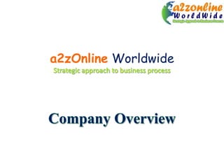 a2zOnlineWorldwide Strategic approach to business process Company Overview 