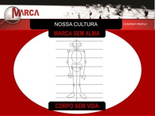 NOSSA CULTURA    COMPANY PROFILE


MARCA SEM ALMA




CORPO SEM VIDA
 