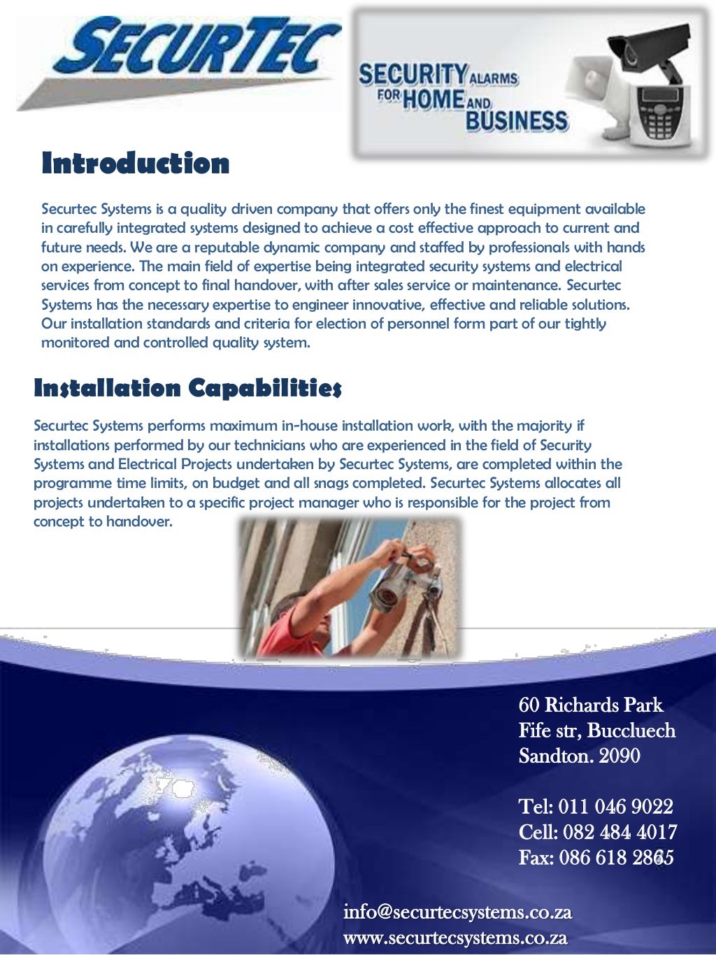 Company Profile. Securtec Security Systems & Services