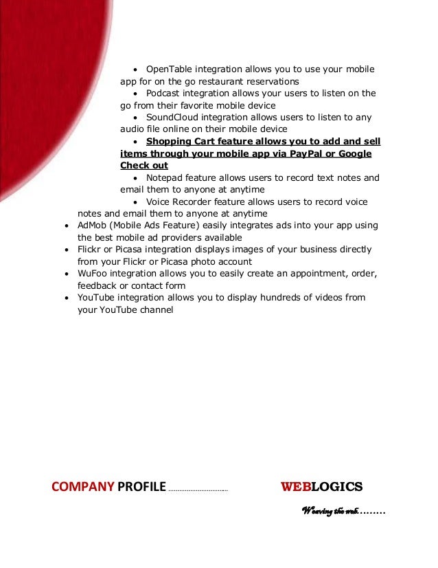Weblogics Company Profile Design By Shaan Sharma