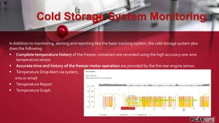 Cold Storage System Monitoring
InAddition to monitoring, alerting and reporting like the basic tracking system, the cold s...