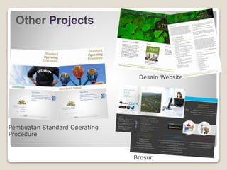 Pembuatan Standard Operating
Procedure
Desain Website
Brosur
Other Projects
 