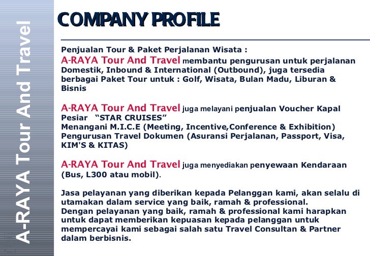 Company Profile Tour And Travel Pdf