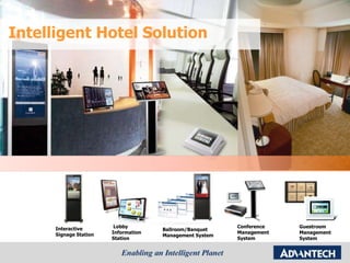Interactive Signage Station  Lobby  Information  Station  Ballroom/Banquet  Management System  Guestroom  Management  System  Conference  Management  System  Intelligent Hotel Solution 