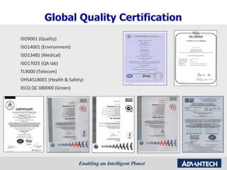 Global  Quality  Certification   ISO9001 (Quality)   ISO14001 (Environment) ISO13485 (Medical) ISO17025 (QA lab) TL9000 (Telecom) OHSAS18001 (Health & Safety) IECQ QC 080000 (Green) 