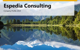 Espedia Consulting
Company Profile 2014
 