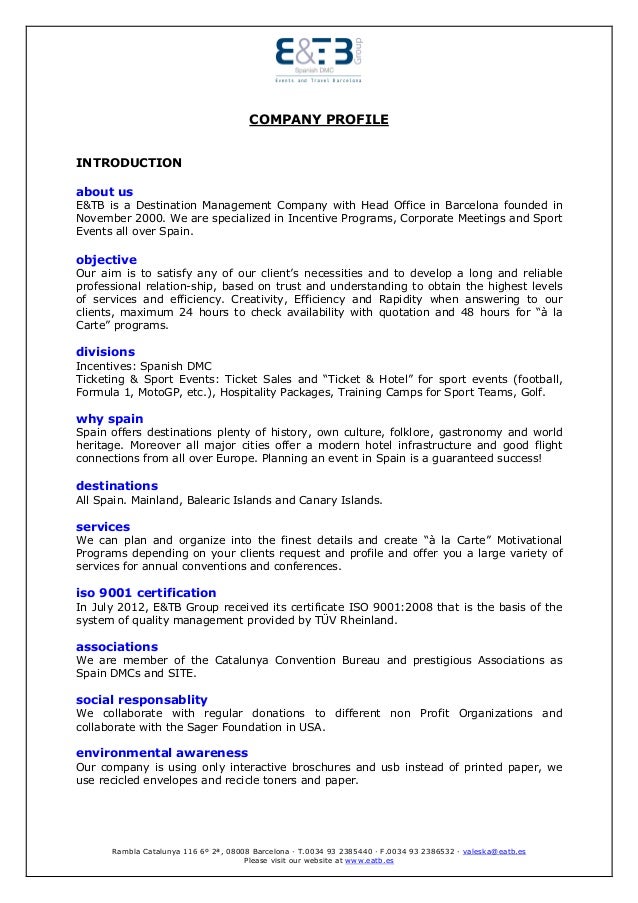 E&TB Group company profile - English - 2013
