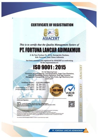 Company Profile Fortuna Lancar Adimakmur 2023