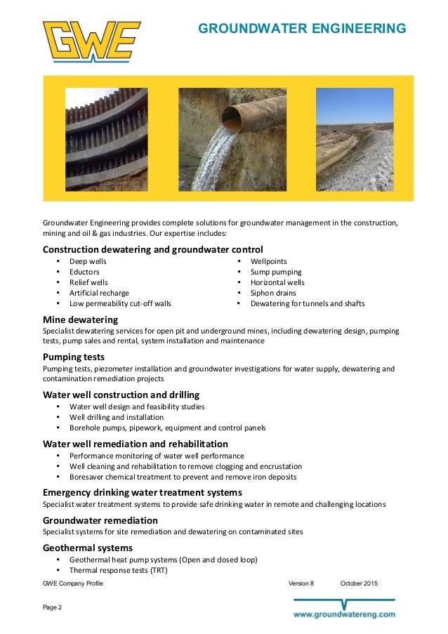 Company profile groundwater engineering