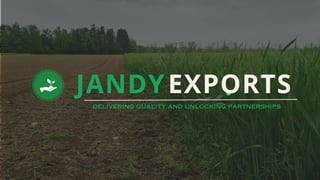 JANDYEXPORTS
DELIVERING QUALITY AND UNLOCKING PARTNERSHIPS
 