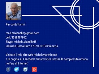 Per contattarmi:
mail mivianello@gmail.com
cell. 3358487912
Skype michele.vianello68
indirizzo Dorso Duro 1737/a 30123 Ven...