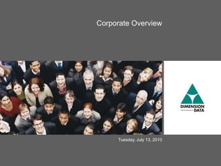 Corporate Overview




     Tuesday, July 13, 2010
 
