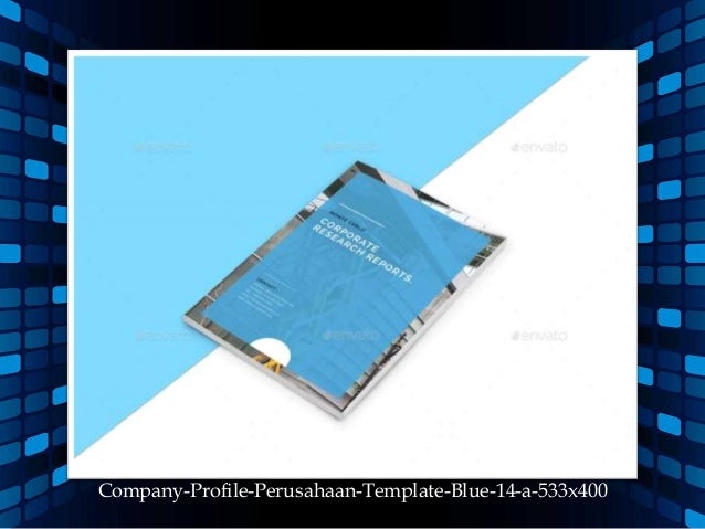 Company profile perusahaan 17 contoh template tema biru