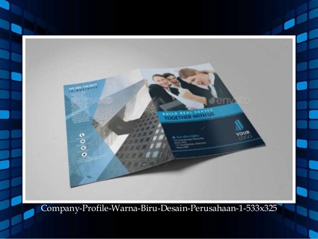 Company profile perusahaan 17 contoh template tema biru
