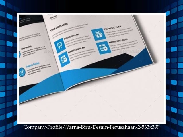 Company profile perusahaan 17 contoh template tema biru