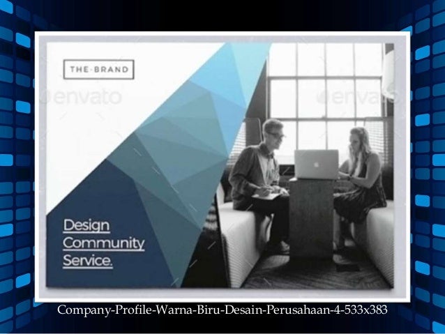 Company profile perusahaan 17 contoh template tema biru