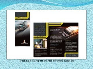 Trucking & Transport Tri Fold Brochure Template
 