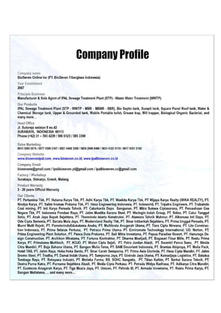 Company Profile PT. BioSeven IPAL BioSeven STP WWTP MBR MBBR