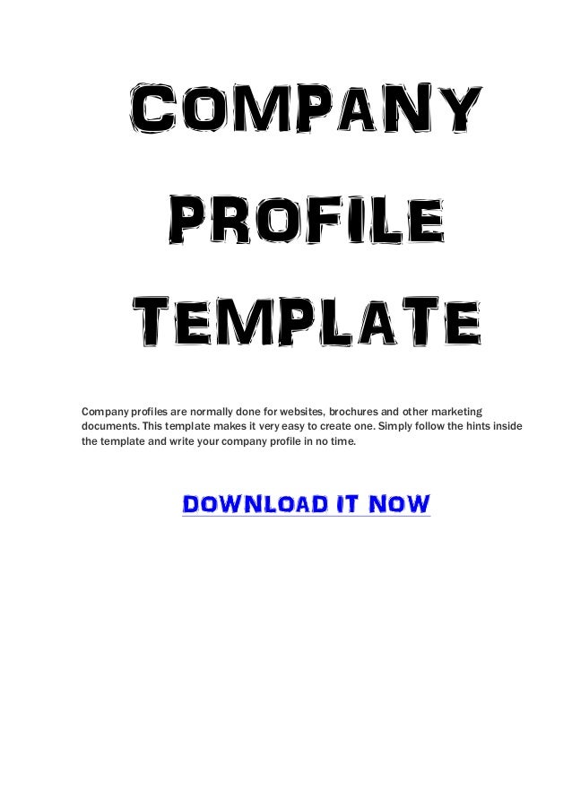 How to write a one page company profile
