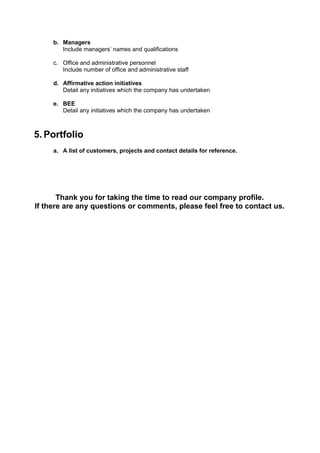 Company profile template | DOC
