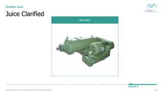 49© Muninmax 2014 | Company Overview | December 2014
section 5
Decantor
Juice Clarified
Product Line
 