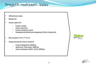  SAP SYBASEDispone di un’offerta di servizi ampia ed integrata in grado di coprire l’intera catena del valore:disegno ed analisi dei processi