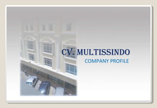 CV. MULTISSINDO COMPANY PROFILE CV. MULTISSINDO COMPANY PROFILE 