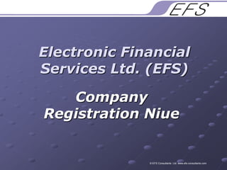 Electronic Financial Services Ltd. (EFS) Company Registration Niue © EFS Consultants  Ltd. www.efs-consultants.com 