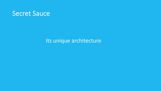 Secret Sauce
Its unique architecture
 